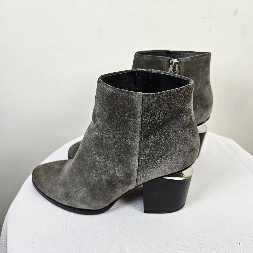Alexander Wang Suede Leather Gabi Boots Size 39 US 9 Gray